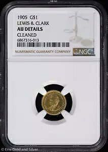 1905N $1 Lewis & Clark Expo Commem Gold Dollar NGC AU ڍ