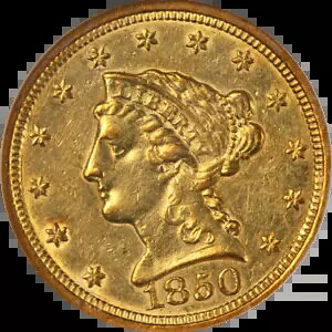 1850-P oeB S[h $2.50 NGC AU55 fZg AC As[ iCX XgCN