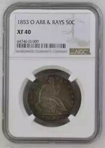1853N O ARROWS & RAYS n[t_[ 50C NGC XF 40