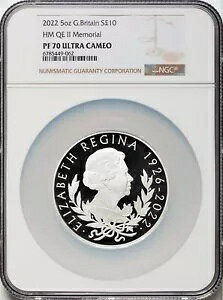 �C�M���X 2022 QE II �L�O ?10 �X�[�p�[�u 5 �I���X �R�C���ANGC �F�� PF70 UC