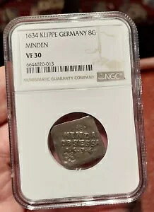 �h�C�c Necessity Coinage - 1634.AR 8 Groschen Klippe ���A