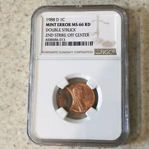 1988D 1C NGC MS66RD �_�u���X�g���C�N 2 �X�g���C�N�I�t�Z���^�[�~���g�G���[~2 ���S�ȓ��t