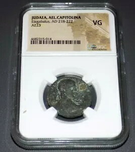 NGC JUDAEA AEL CAPITOLINA Elagabalus ad 218-222 AE23 �G���T�����Ñ� VG �R�C��