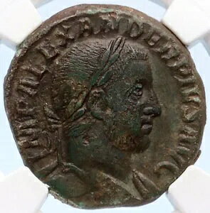 SEVERUS ALEXANDER 233AD [} ZXeeBEX \ Ñネ[} RC NGC VF i60270