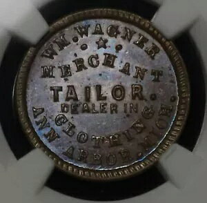 �~�V�K���B�A�i�[�o�[ WM�B Wagner Merchant Tailor Civil War �g�[�N�� NGC MS63 BN RARE