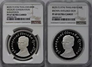 NGC-PF67/69UC 1974 �^�C 50+100B �V���o�[ ���C���h���C�t �v���[�t 2 �Z�b�g