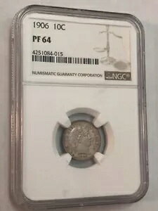 1906 �v���[�t �o�[�o�[ �_�C���B NGC PF64�B Mintage�͂Ȃ��675�s�[�X�B #elr015