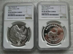 AtJ R5 2022 Vo[ v[t 1OZ 2 RC Rhino Krugerrand Privy NGC PF69
