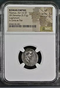 ���[�}�鍑 - �e�B�x���E�X - AD 14-37 - �f�i���E�X��� - NGC VF - RIC: 30