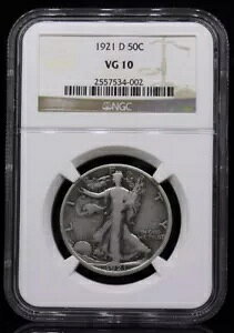 1921-D 50C �E�H�[�L���O ���o�e�B �n�[�t�_���[ NGC VG10