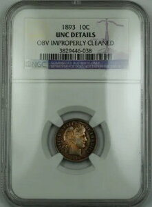 1893 o[o[ Vo[ _C NGC UNC Det. OBV sK؂ Clnd (ǂRC) g[ RF