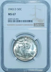 1943 D NGC MS67 �E�H�[�L���O ���o�e�B �n�[�t�_���[