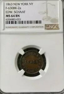 1863Nj[[NBj[[NBF-630BK-2A EDWBV[t NGC MS64 BN B
