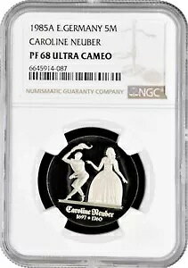 hCc - GDR 5 Mark 1985ANGC PF68 UCAuFriederike Caroline Neuberv-