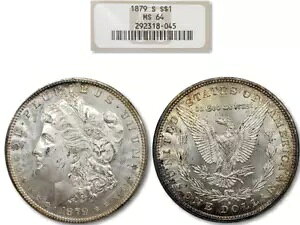 ���ɑf���炵�� 1879-S ���[�K�� �V���o�[ �_���[ $1 NGC MS-64 OH Fatty KVE Invstments