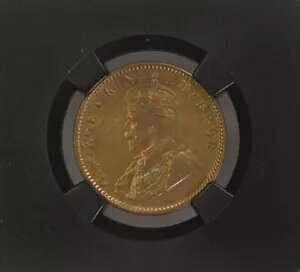 1920 C KG V British India 1/4 Anna BLACK CORE - NGC Graded MS 67 RB