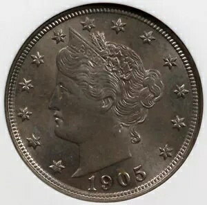 1905 5c ���o�e�B �j�b�P�� ANACS MS 64