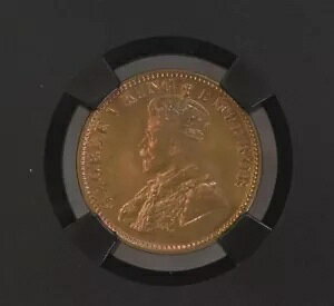 1920 C KG V British India 1/4 Anna BLACK CORE - NGC Graded MS 67 RD