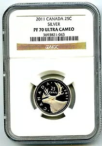 2011 �J�i�_ �V���o�[ �v���[�t 25 �Z���g NGC PF70 UCAM �N�H�[�^�[ ���� �m���Ă���̂� 6 �̂�