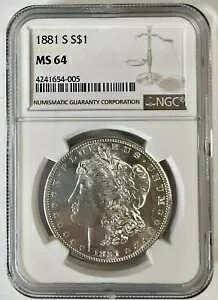 1881-s ���[�K�� �V���o�[ �_���[ NGC ms-64 ���ʁI�قڏ؋��̂悤�ȁI�����I