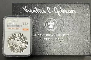 2022 P シルバー 1 オンス メダル 初日 ANA PF 70 造幣局長のサイン入りウルトラ カメオ