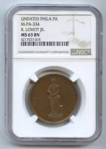 g[hg[N tȂ R. Lovett Jr. (#9127) yVxjABtBB M-PA-334B NGC MS63 BNB