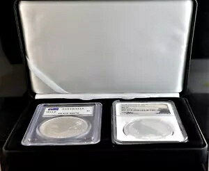 2014-P & 2016-P オーストラリア産オナガワシ NGC & PCGS MS70 コインボックス 2 個付き