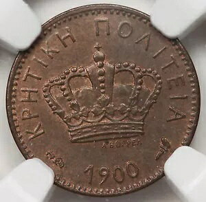 MV 1900 A N^vg NGC MS63 BN Choice UNC KM# 1 Geo-1