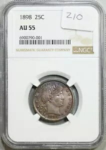 1898 Barber Quarter 25c NGC AU 55 ������ *�g�[��* #0-001