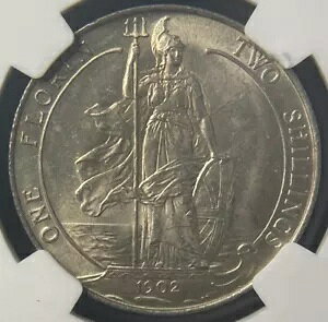 1902 年エドワード 7 世フロリン銀貨 2 シリング コイン。 NGC MS63