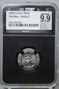 2003 $10 �A�����J�� �v���`�i �C�[�O�� 1/10oz ���H���g�{�b�N�X �V���[�Y 5 NGC MS9.9(69) #3031