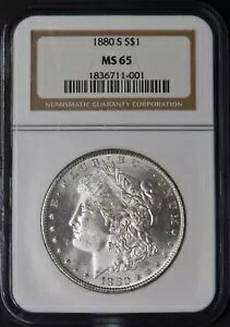 1880-S ���[�K�� �V���o�[ �_���[ - NGC MS65 - ?COINGIANTS?