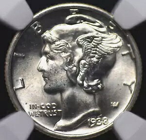 1938 S �}�[�L�����[ �_�C�� NGC MS 65 �t���o���h�A�t�� �X�g���C�N��̌���̂���z���C�g �T�e��