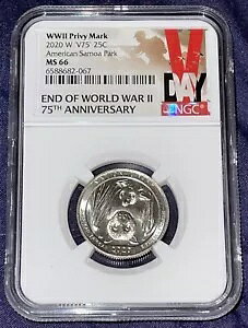 2020 W �A�����J�� �T���A �p�[�N NP �N�H�[�^�[ 25c NGC MS 66 �v���C�x�[�g �}�[�N V75 �o�b�g �R�C��