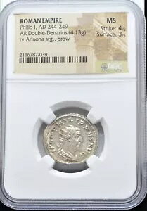 ���[�}�鍑 �t�F���y 1 �� 244-249 AD AR �A���g�j�j�A�k�X NGC MS 4/5 3/5 #KTM10506