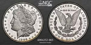 1896-P NGC MS63 PL ���[�K�� �V���o�[ �_���[�APROOF-LIKE �t�B�[���h�t��! $1�č��R�C��BU