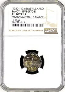 1080-1103 �C�^���A SAVOY Umberto II Denaro NGC AU �ڍ� �X�[�U�~���g