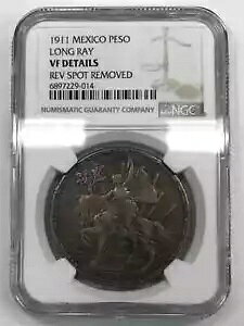 1911 ロング レイ メキシコ カバリート ペソ NGC VF 詳細スポット削除魅力的なコイン
