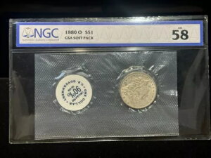 1880-O $1 NGC/GSA �\�t�g �p�b�N AU 58 �����K�� �V���o�[ �_���[