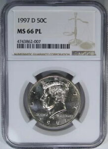 1997-D 50C NGC MS66PL PROOFLIKE KENNEDY ~ �S�[�W���X�Ń��A�ȃ|�b�v 7/3 �̈�i!