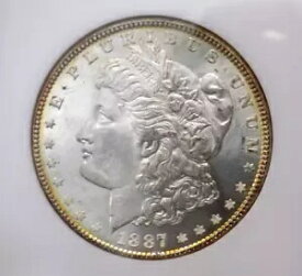 モーガン シルバー ドル 1887 NGC MS 64+++ 古い脂肪石鹸箱 アンダーグレード Wow コイン