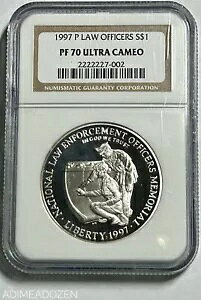 1997-P $1 ���Ɩ@���s�� �V���o�[ �_���[(NGC PF70 UC) FC6397DS