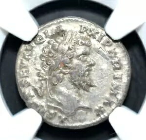 セプティミウス セウェルス、西暦 191 〜 211 年、アル デナリウス、NGC 認定、(250)