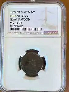 1877 �����E �j���[���[�N �j���[���[�N R-NY-NY-395A �A�C�U�b�N F. �E�b�h NGC MS63RB