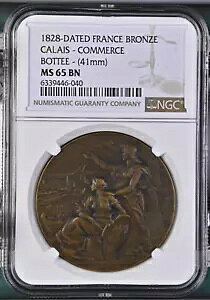 1828 �N�t�����X �u�����Y �J���[ - �R�}�[�X �{�b�e - (41mm) -NGC MS 65 BN