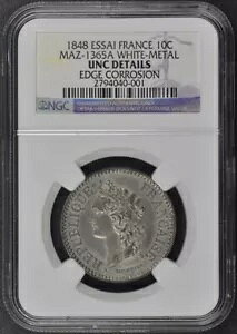 1848 tX Essai 10c Maz-1365A NGC UNC ڍ