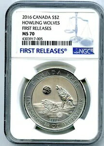 2016 $2 �J�i�_ 3/4�I���X .9999 �V���o�[ NGC MS70 �n�E�����O�E���u�Y �t�@�[�X�g�����[�X POP=19