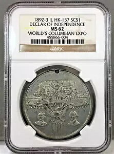 1892-3 IL HK-157 SC$1 Ɨ錾 ERrAGLX| NGC MS62