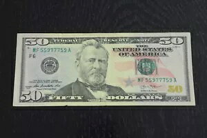 $50 �t�@���V�[ �V���A���ԍ� Lucky 777 Trinary 55977759 �قڃ��s�[�^�[ �u�b�N�G���h