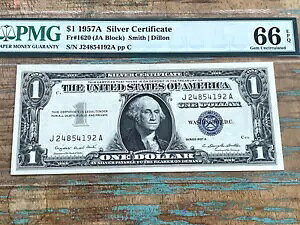 $1 1957A 1620 JA J-A ubN Vo[ؖ PMG 66EPQ - GEM +